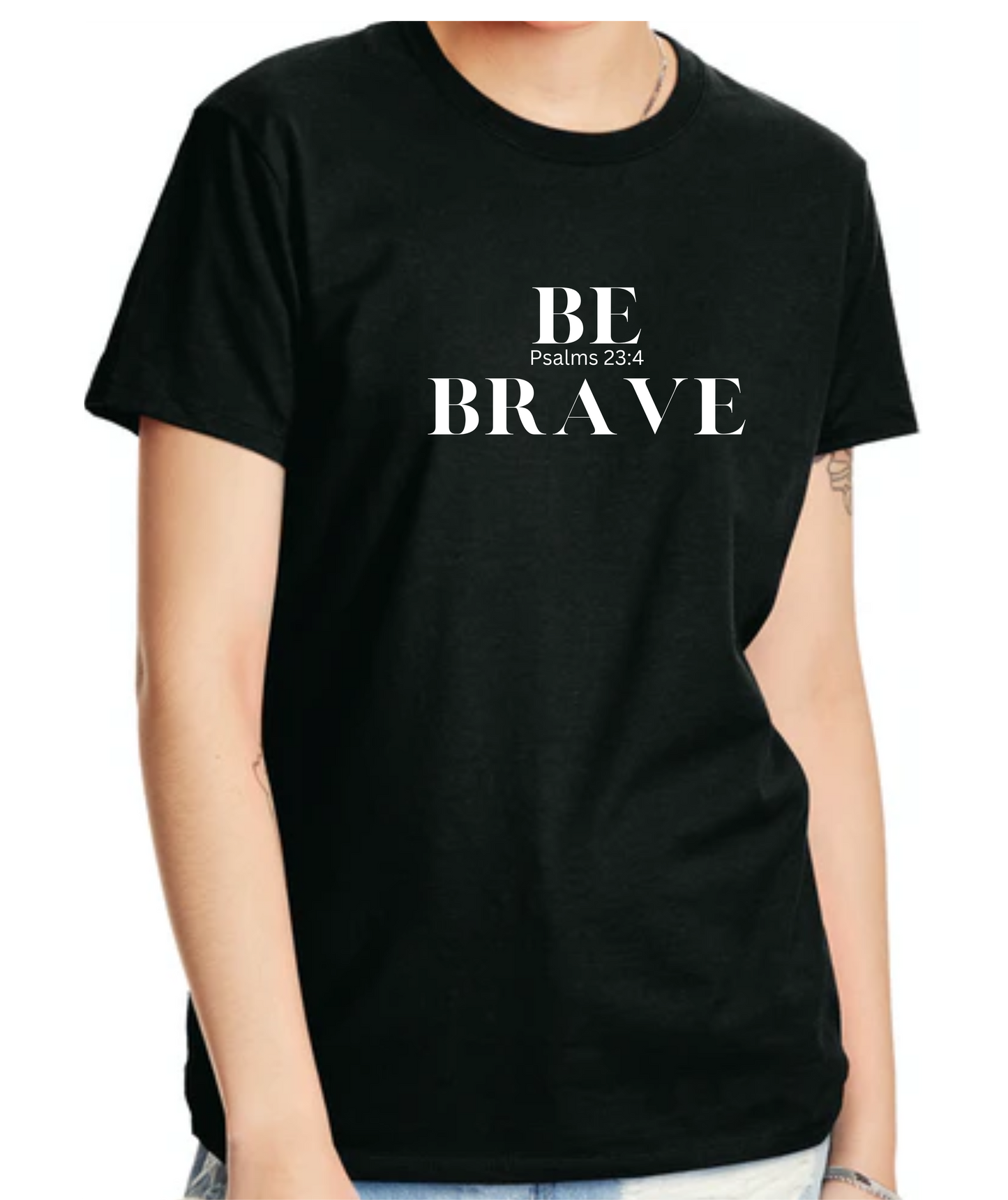 Be Brave Scripture Short Sleeve T-shirt -vinyl