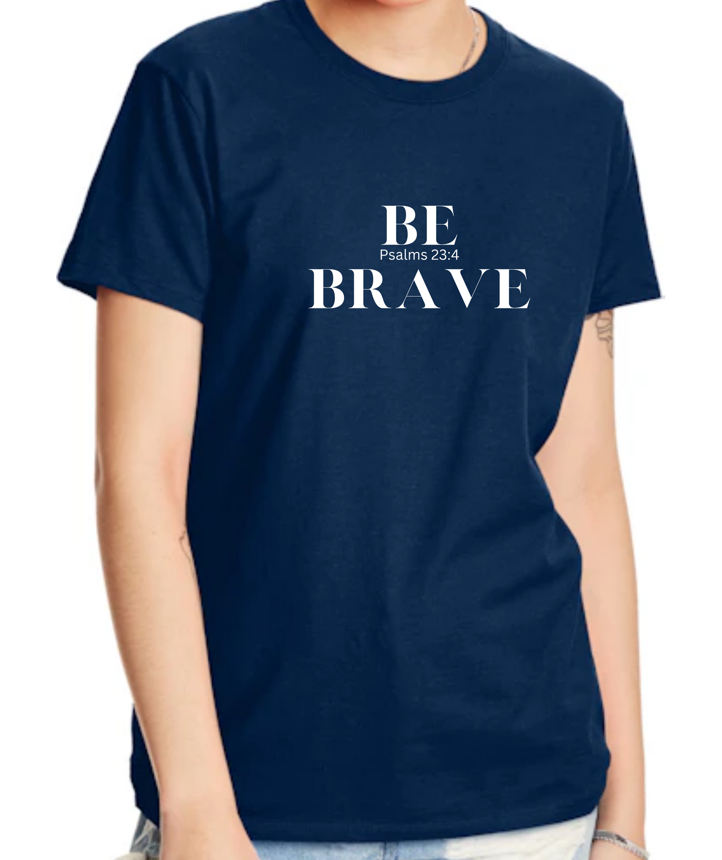 Be Brave Scripture Short Sleeve T-shirt -vinyl