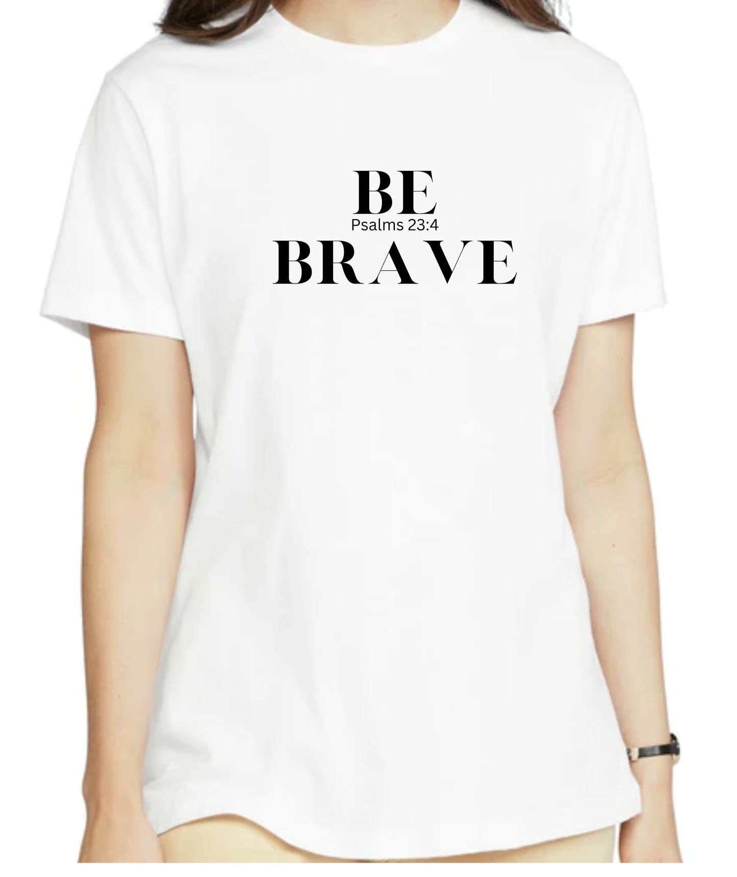 Be Brave Scripture Short Sleeve T-shirt -vinyl